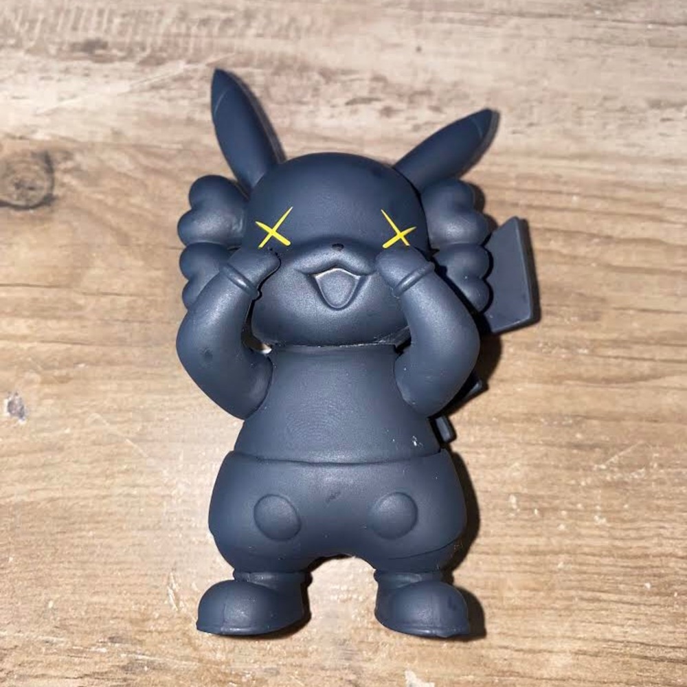 Takara Tomy Anime Kawaii Pokemon Brand KAWS Pikachu Black Version Doll Model